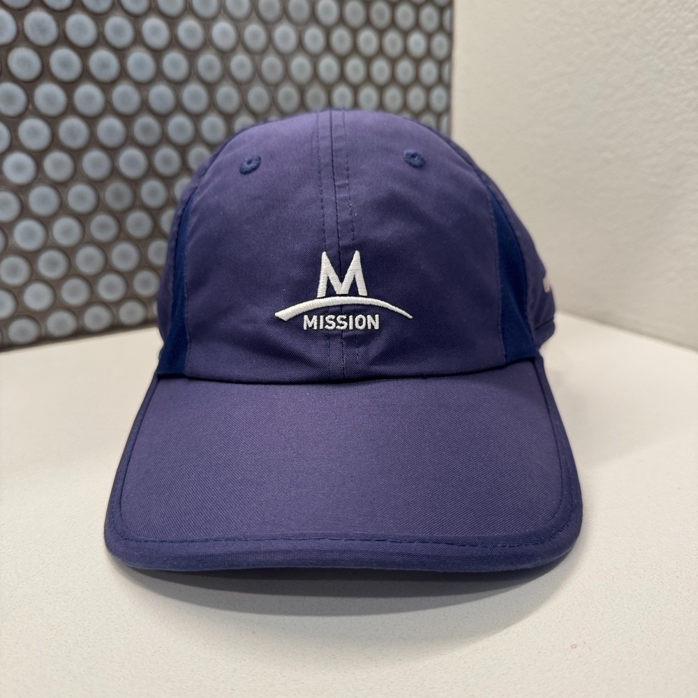 Mission Enduracool Hat Cap Lightweight Running Tennis Hiking Blue Strap Back
